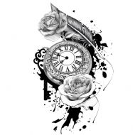 Wzór tatuażu zegar, czas